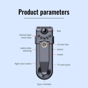 Mini Grabadora con Clip 1080P HD 180 °   Lente giratoria, visión nocturna por infrarrojos, reducción de ruido WAV, cámara MicroSD en espera 24 horas - Product Image 2