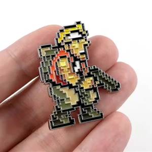 Broche Malk en métal de dessin animé en gros, jeu de pixels entourant l'insigne en métal, épinglettes en émail - Product Image 2