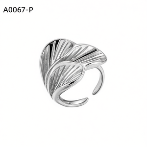 Amy Amy Fashion <b>Ring</b> A0067 For Women 925 Silver Plated Stainless Steel Plant Shape <b>Cocktail</b> <b>Ring</b> Modern Style Daily Wear Gift - Product Image 3