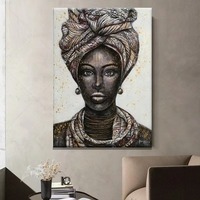 Affiches et impressions d'art graffiti de femme noire africaine, peintures abstraites sur toile de fille africaine, images murales, décoration murale