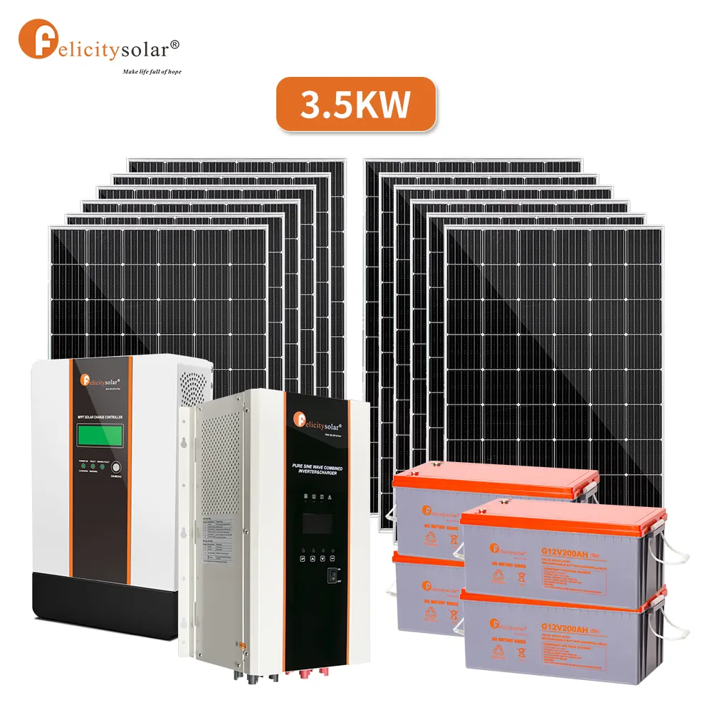 1 kW 2 kW 5 kW 10 kW 15 kW 20 kW ganze Kits netz unabhängige Solaranlage inklusive Solar panel, Laderegler, Batterie,