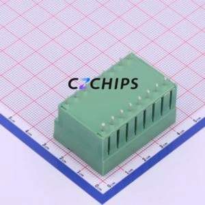 KF2EDGVH-5.0-2*8P Plug-in Terminal Block Through hole,P=5mm Connector Board-to-Board / Socket - Closed 2x8P 5mm Green - Product Image 2