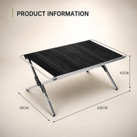 Table pliante moderne en aluminium portable avec design carré imperméable pour le camping en plein air, les pique-niques, les barbecues et la pêche