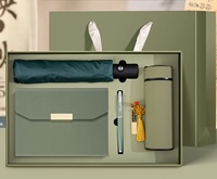 Coffret Cadeau Personnalisé Parapluie d'Affaires, Tasse Isotherme, Agenda Haut de Gamme, Bloc-Notes, Clé USB – Idéal Fête des Pères