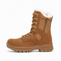 Bottes tactiques pour hommes, semelle extérieure en caoutchouc antidérapante, doublure en coton, chaudes, pour la randonnée en plein air en hiver, hauteur genou