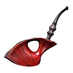 Rhubarb Wood Pipe Solid Natural Charm Dark Red Glossy Cumberland Tobacco Pipe Free Type 3mm Filter Men's Smoking Pipe - Product Image 1