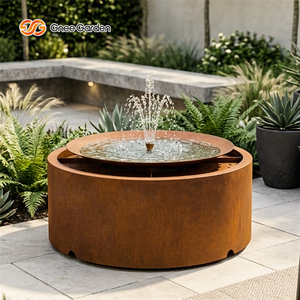 Fontaines d'eau décoratives d'extérieur en acier Corten résistant aux intempéries, style jardin, fourniture directe usine - Product Image 4