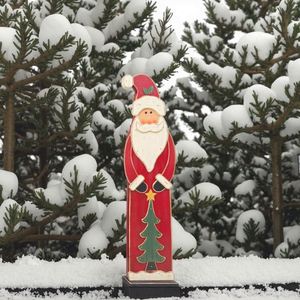 Décoration de Noël en bois, Père Noël classique, pour intérieur/extérieur, fête d'hiver - Product Image 5
