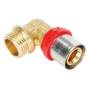 Raccordo a pressione curvo maschio 16 x 2.0 - 1/2 per tubi multistrato in rame - Product Image 1