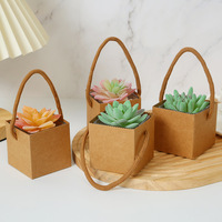 Boîte à fleurs en pot simple et étanche en papier Kraft à main carré succulent Mini plante verte Boîte à fleurs réutilisable