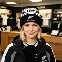 Casquette Jacquard Brodé Noir et Blanc OEM ODM avec Revers, Logo Personnalisé, Bonnet pour Activités Extérieures Automnales, 100% Acrylique