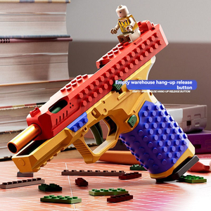 Pistola de Juguete <span class=keywords><strong>Glock</strong></span> SIG17 de Bloques de Construcción, Juguete Educativo con Expulsión de Balas y Balas Blandas, Modelo DIY - Product Image 4