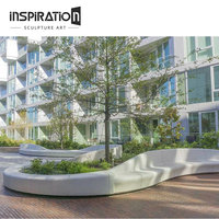 INSipiration personnalisé moderne extérieur jardin aéroport paysage incurvé GRC banc en béton sièges