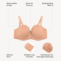 Soutien-gorge push-up invisible et respirant pour femme, à armatures amovibles, bonnet complet, grande taille, convertible, sans bretelles, doux, vente chaude