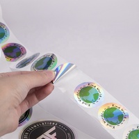 Kişiselleştirilmiş özel logo baskı lazer film etiketleri gökkuşağı yansıtıcı folyo hologram etiket, yapışkanlı holografik etiket