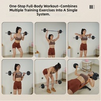 Ensemble d'haltères de musculation à domicile personnalisable et durable avec plaques de poids en acier et barre à verrouillage rapide pour des exercices de force et de fitness pour tout le corps