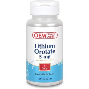 Hữu Cơ Cám Gạo chiết xuất <span class=keywords><strong>Lithium</strong></span> orotate viên nang OEM <span class=keywords><strong>Lithium</strong></span> orotate 5 miligam viên nang Chelated cho hỗ trợ tâm trạng - Product Image 1