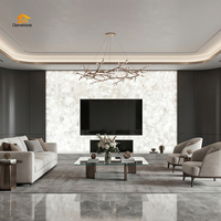 Panneau mural en pierre de quartz blanc naturel à effet lumineux pour fond de télévision, idéal pour la décoration de villas et de maisons
