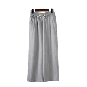 <span class=keywords><strong>Pantalon</strong></span> large en coton et <span class=keywords><strong>lin</strong></span> pour femmes été 2021 nouveau <span class=keywords><strong>pantalon</strong></span> ample <span class=keywords><strong>taille</strong></span> haute à jambe droite <span class=keywords><strong>grande</strong></span> <span class=keywords><strong>taille</strong></span> <span class=keywords><strong>pantalon</strong></span> décontracté mince - Product Image 3
