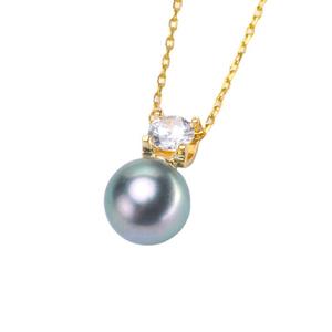 Colgante de Plata S925 con un Solo Diamante y Cuentas Redondas de 9-12 mm, Accesorios de Perlas para Collares, Base Vacía 3939 - Product Image 3