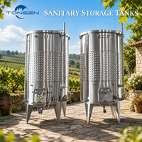 Cuve de Fermentation de Vin Rouge Tonsen 5000L 10HL 20HL à Double Zone de Refroidissement, Cuve de Stockage en Acier Inoxydable pour la Production en Vignoble