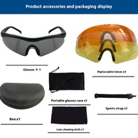 Lunettes de tir réglables avec verres rotatifs et lentilles épaissies - Équipement de protection tactique avec quatre paires de lentilles