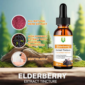 Extrait de sureau biologique de marque personnalisée, gouttes liquides végétaliennes, gouttes liquides de sureau naturelles à base de plantes, teinture pour la santé immunitaire - Product Image 4