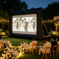 Écran de projection gonflable portable en tissu Oxford 210D de 16 pieds, format cinéma 16:9, pour films en plein air