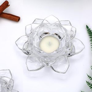 Clear Lotus Design Petit <span class=keywords><strong>Bougeoir</strong></span> Maison Table De Mariage Votive Titulaire pour Noël et la Saint-Valentin - Product Image 2