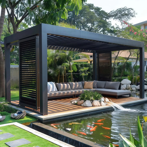Pérgola Ecológica Impermeable y Resistente al Viento, Venta Directa de Fábrica, 4*4 5*5 6*6, Gazebo de Aluminio Blanco y Negro 2025091214 - Product Image 4