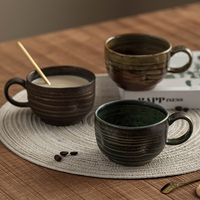 Tasse à café en céramique artisanale empilable, irrégulière, style Wabi Sabi, vintage, pour restaurant