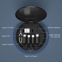 Kit Adaptateur de Voyage Multifonction 6-en-1 avec Câble de Charge USB et Boîte Circulaire – Vente en Gros Usine – Couleurs Variées