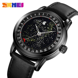 Skmei 2116 ciel étoilé montre hommes mode créativité Phase de lune Reloj haute dureté verre quartz montres pour hommes - Product Image 4