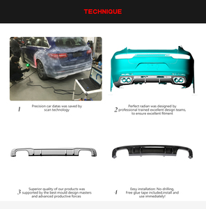 JC Sportline คาร์บอนไฟเบอร์ S4ด้านหลัง Diffuser Lip สำหรับ Audi S4 B9 <span class=keywords><strong>A4</strong></span> Sline Sport 2018 <span class=keywords><strong>2019</strong></span> - Product Image 6