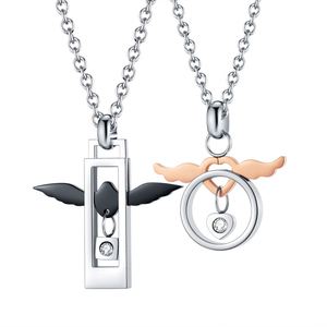 High Quality Men Jewelry Stainless Steel Angel Wing <b>Couple</b> Pendent <b>Necklace</b> for <b>Couple</b> Lover Eternal Titanium <b>Necklace</b> - Product Image 1