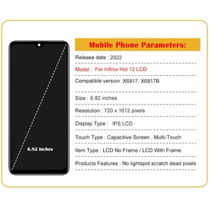 <span class=keywords><strong>Infinix</strong></span> Hot 12 TFT LCD 手机显示屏内外框组件型号 X6817/X6817B 3 年保修 - Product Image 5