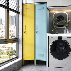 <span class=keywords><strong>Armadio</strong></span> Moderno in Acciaio a Singola Porta con 4 Ripiani, Design Autoportante per <span class=keywords><strong>Camera</strong></span> <span class=keywords><strong>da</strong></span> <span class=keywords><strong>Letto</strong></span> e Balcone - Product Image 1