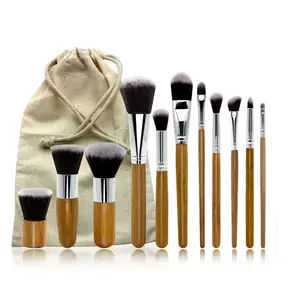 FEIAYN pennelli con manico in bambù eco-friendly Professional 11pcs Vegan crea il tuo Set di pennelli per trucco in bambù con etichetta privata