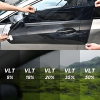 Film teinté auto-adhésif pour vitres VLT 5%-50% en PVC, film statique, rouleau de film teinté pour voiture