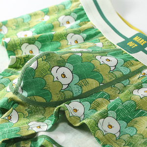 Colorful Bamboo Fiber Anti-Bacterial Mid-Rise Knitted Cute Pattern <strong>Printed</strong> Customized Waist Logo <strong>Mens</strong> Boxer <strong>Briefs</strong> - Product Image 3