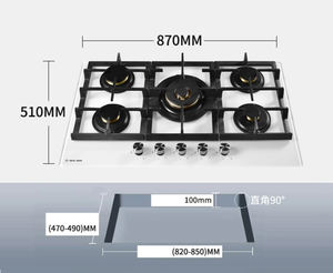 Gran Venta de proveedor dorado Estufa de <span class=keywords><strong>gas</strong></span> Válvula magnética <span class=keywords><strong>Placa</strong></span> de <span class=keywords><strong>gas</strong></span> Mesa de vidrio templado <span class=keywords><strong>Cocina</strong></span> de <span class=keywords><strong>gas</strong></span> de <span class=keywords><strong>5</strong></span> quemadores - Product Image 5