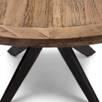 Table ronde en bois massif de style français vintage AY-2628-4 Falcon Crest pour hôtel et villa, fabrication artisanale, écologique