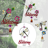 Estaca de jardín Solar Vintage, Libélula de Metal, decoración de Patio, flor de hierro, iluminación de paisaje para exteriores, hogar, estilo girasol