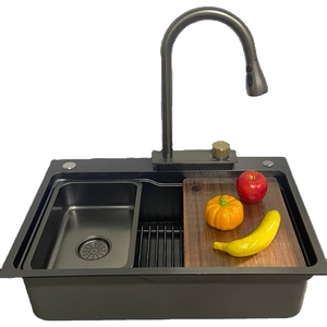 Thép không gỉ hiện đại bồn rửa nhà bếp chức năng với các phụ kiện bồn rửa nhà bếp Bát đơn một Bộ bồn rửa nhà bếp - Product Image 5