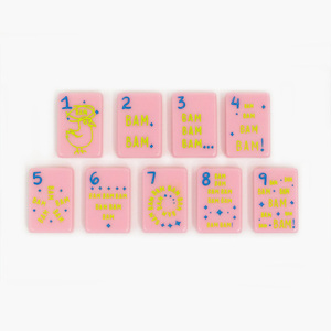 Fast Shipping Custom Petal Pink Modern Mahjong Tiles American Full Set 1-Layer Acrylic 160 Tiles Multiplayer Poker <b>Entertainment</b> - Product Image 5