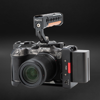 Poignée supérieure universelle pour appareil photo Poyinco en alliage d'aluminium et bois, avec broches de localisation ARRI 3/8 pouces, design léger et support griffe froide