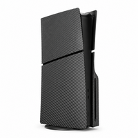 Coque de remplacement en fibre de carbone personnalisée compatible avec PS5 Slim, 4 pièces, en ABS, effet hydrographique