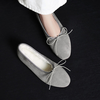 Chaussures plates confortables pour femmes, doublure en fourrure d'agneau véritable, saison printemps-automne 2026, pour l'intérieur et l'extérieur