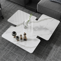 Design créatif Table basse italienne minimaliste irrégulière Table basse moderne pour salon en marbre