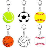 Porte-clés LED UV 3D en PVC en forme de ballon de sport, étanche, lumière vive, football, basketball, porte-clés pour les fans de sport, cadeaux